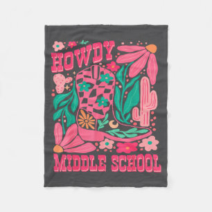 Howdy Middle School Western Girl Country Rodeo Nk  Fleece Blanket