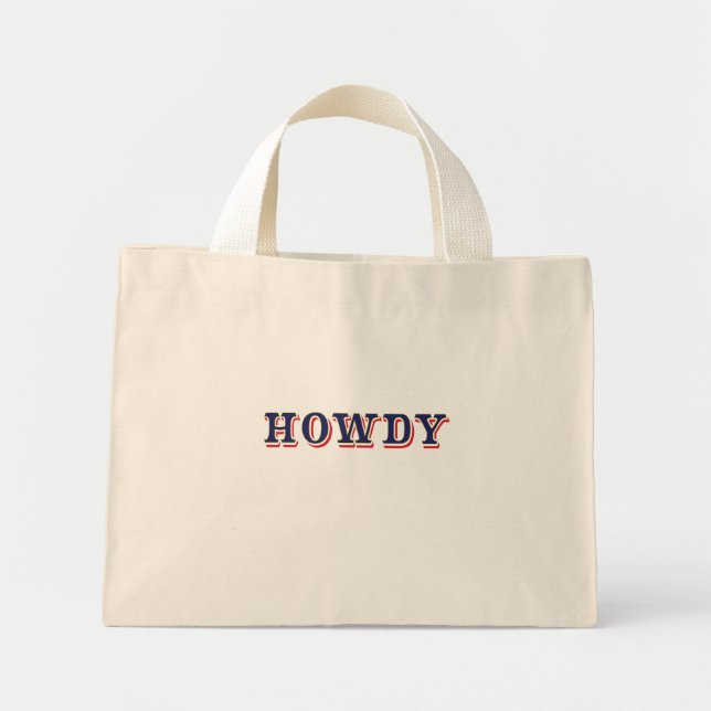 Howdy Mini Tote Bag (Front)
