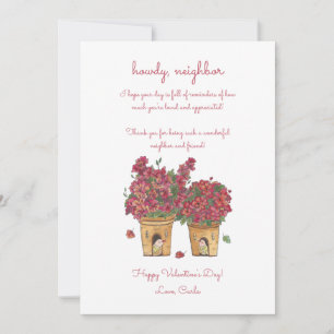 Howdy Neighbour Valentine's Day Holiday Card