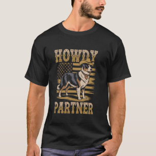 Howdy Partner Cowboy Dog Australian Shepherd T-Shirt
