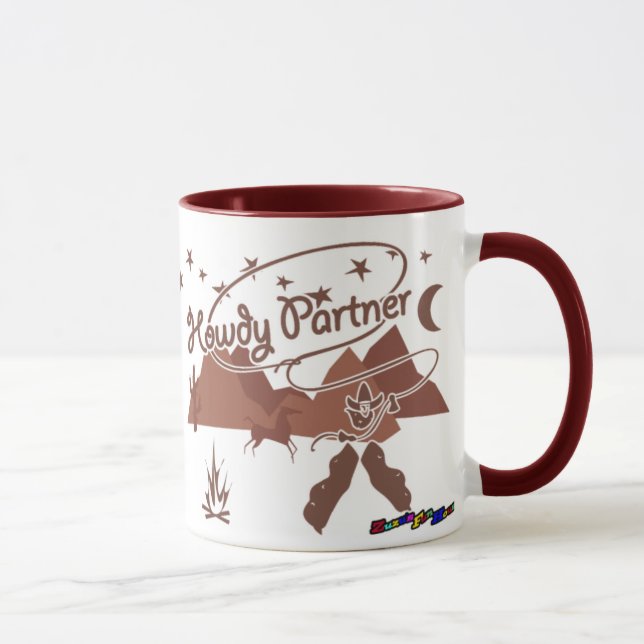 Howdy Partner - rustic mug (Right)