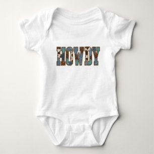 Howdy Patchwork Western PNG Cowgirl Graphic Design Baby Bodysuit