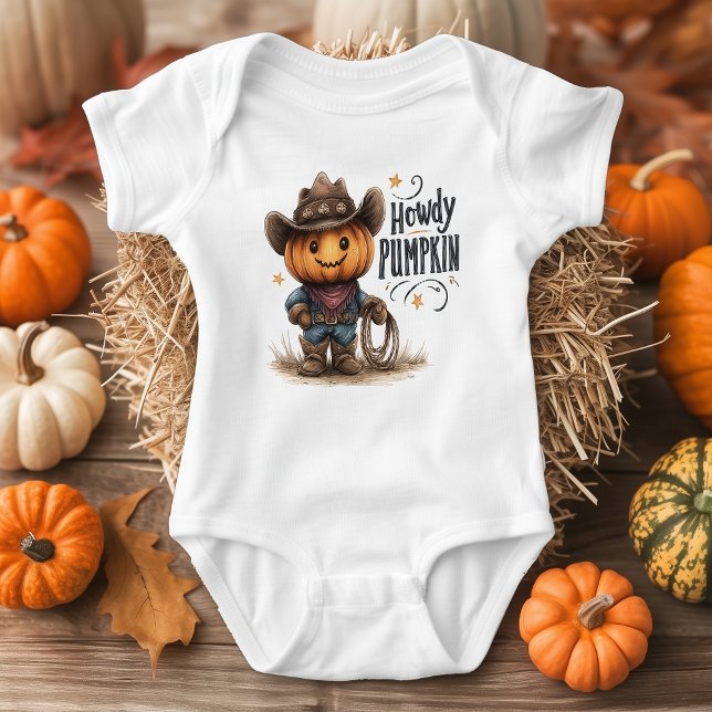 Howdy Pumpkin Halloween Baby Bodysuit (Creator Uploaded)