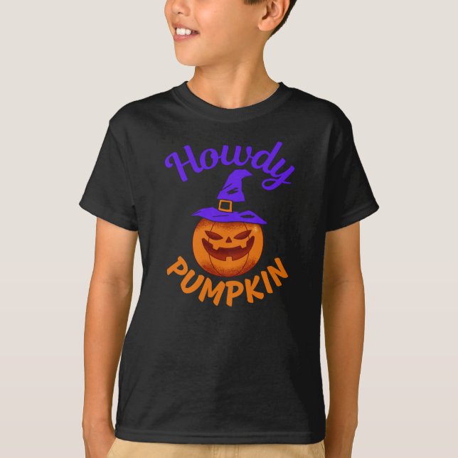 Howdy Pumpkin Halloween T-Shirt (Front)