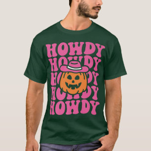 Howdy Pumpkin Retro Groovy Rodeo Fall Southern Hal T-Shirt