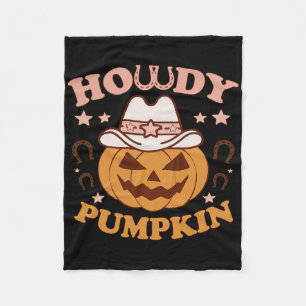 Howdy Pumpkin Western Country Fall Autumn Cowboys  Fleece Blanket