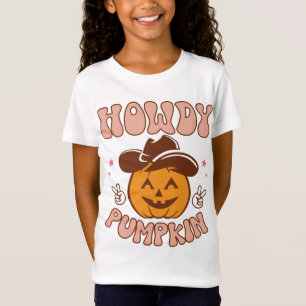 Howdy Pumpkin Western Retro Halloween T-Shirt