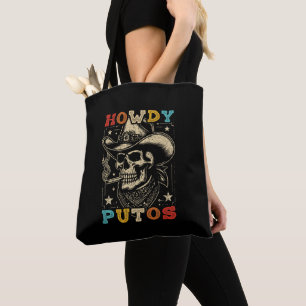 Howdy Putos Funny Skull Retro Vintage Tote Bag