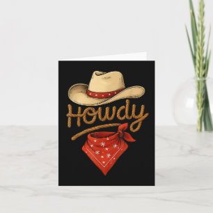 Howdy Retro Western Funny Cowboy Or Cowgirl  Card