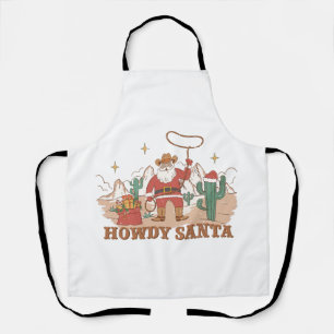 Howdy Santa Claus Cowboy Western Christmas Pj Paja Apron