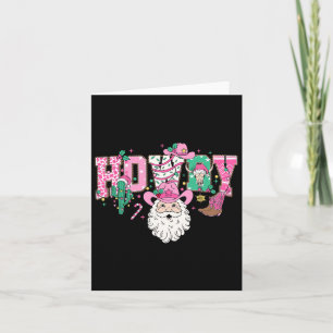Howdy Santa Claus Pink Christmas Country Cowboy Sa Card