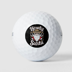 Howdy Santa Western Cowboy Rodeo Christmas Gift Golf Balls