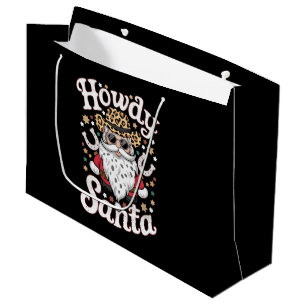 Howdy Santa Western Cowboy Rodeo Christmas Gift Large Gift Bag