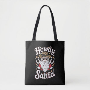 Howdy Santa Western Cowboy Rodeo Christmas Gift Tote Bag
