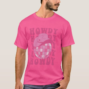 Howdy Southern Western Girl Country Rodeo Pink Cow T-Shirt