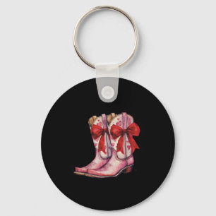 Howdy Valentine Coquette Cowgirl Boots Women Weste Key Ring
