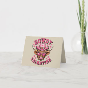 Howdy Valentine Cow Valentines Da&y Coquette Love Card