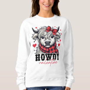 Howdy Valentine Highland Cow Sweatshirt