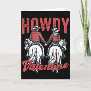 Howdy Valentine Retro Western Couple Love  Card