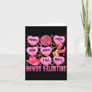Howdy Valentine Western Cowgirl Hearts Candy Women Card