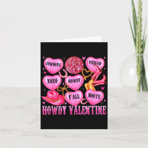 Howdy Valentine Western Cowgirl Hearts Candy Women Card