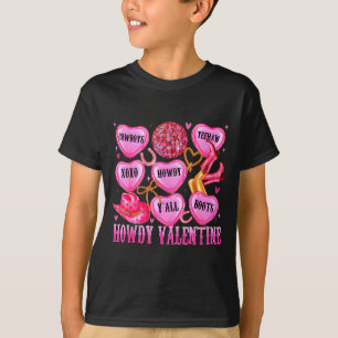 Howdy Valentine Western Cowgirl Hearts Candy Women T-Shirt