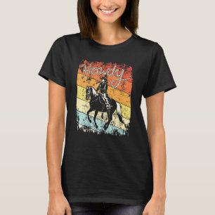 Howdy Vintage Cowgirl Riding Horse Rodeo Western C T-Shirt