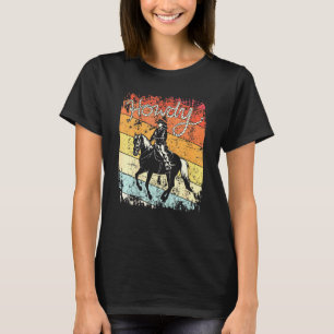 Howdy Vintage Cowgirl Riding Horse Rodeo Western C T-Shirt