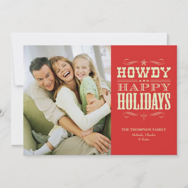 Howdy Western Christmas Cards (Front)