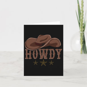 Howdy Western Cowboy Hat Country Cowboy  Card