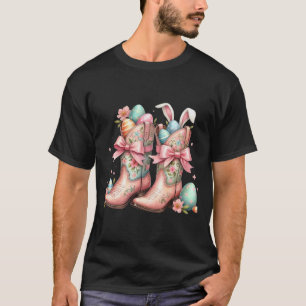 Howdy Western Easter Bunny Coquette Cowboy Boots E T-Shirt