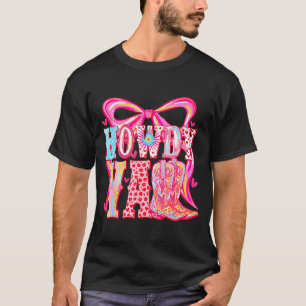 Howdy Yall Cowboy Boots Coquette Bow Western Valen T-Shirt