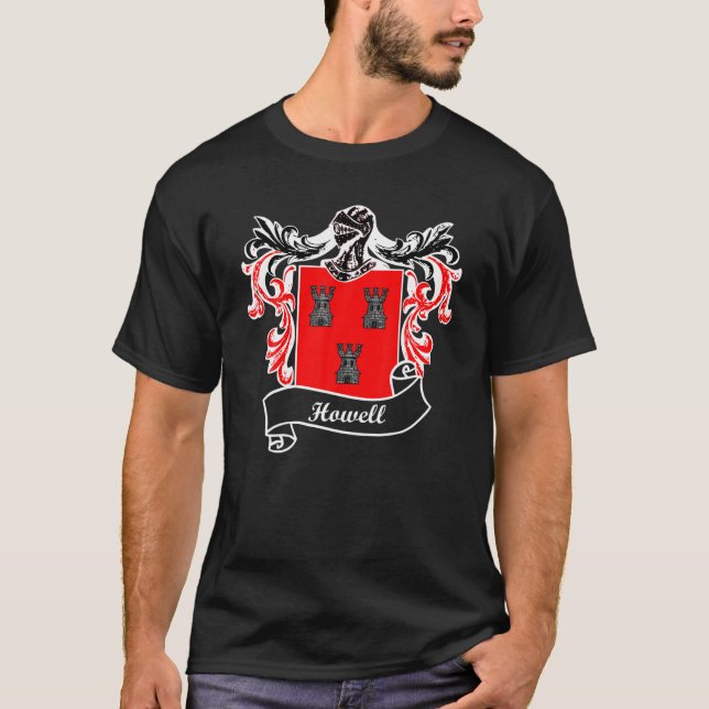 Howell Coat of Arms surname last name family crest T-Shirt (Front)