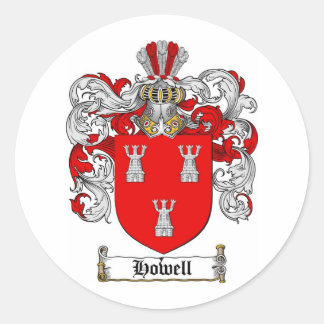 HOWELL FAMILY CREST - HOWELL COAT OF ARMS CLASSIC ROUND STICKER