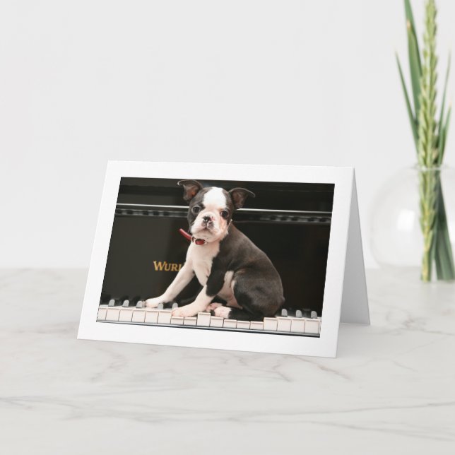 Howie on the Piano Card (Front)