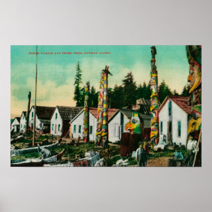 Howkan, Alaska Indian Village and Totems Poster