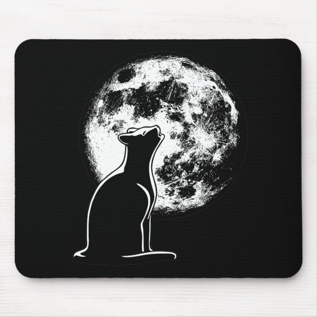 Howl at the Moon Cat Mouse Pad (Front)
