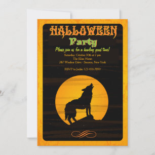 Howl at the Moon Halloween Party Invitation