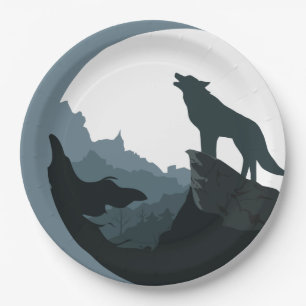 Howl at the moon paper plate