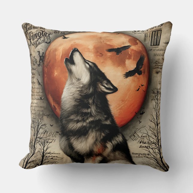 Howl & Hallowed – Beneath the Burning Moon Cushion (Front)