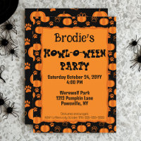 Howl-O-Ween Dog Party Halloween Invitation
