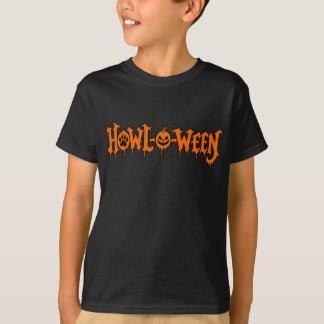 Howl-O-Ween Halloween Dog Paw Pumpkin Kids T-Shirt