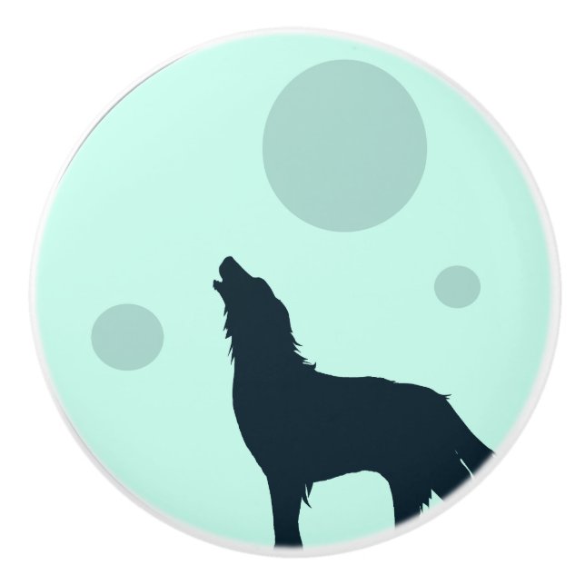 Howl To The Moon Ceramic Knob (Front)