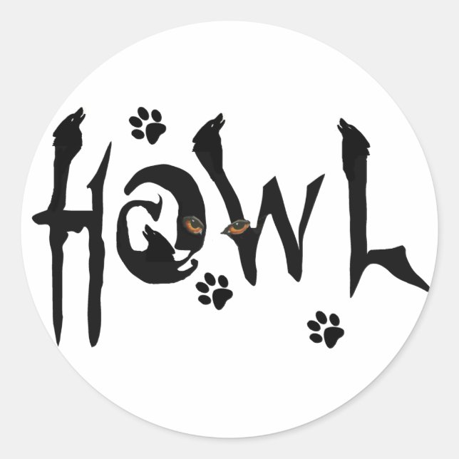 Howl Wolf Sticker (Front)