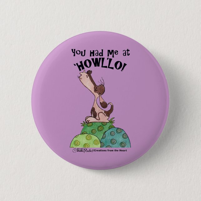 Howler Dog 6 Cm Round Badge (Front)
