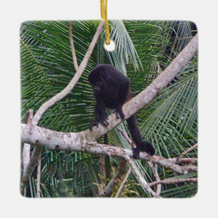 Howler Monkey and Baby Monkey in Costa Rica Jungle Ceramic Ornament