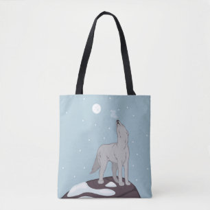 Howling Arctic Wolf Tote Bag