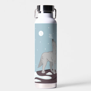 Howling Arctic Wolf Water Bottle