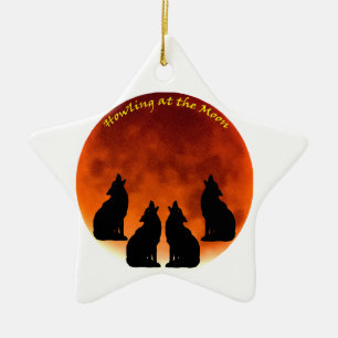 Howling at the Moon Ceramic Tree Decoration