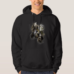 Howling At The Moon Wolves Wolf Animal T-Shirt Hoodie